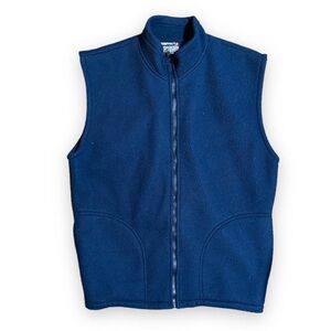 Y2K Malden Polarfleece Navy Blue Fleece Zip-Up Vest Men’s Size Small Gorpcore